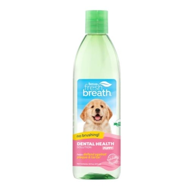 TROPICLEAN Fresh Breath Solución Hig Dental para Cachorros cuidado oral diario