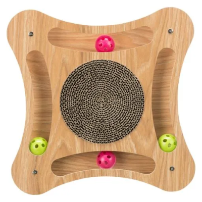 TRIXIE Tabla Carton Rascadora Con Juguetes Lana