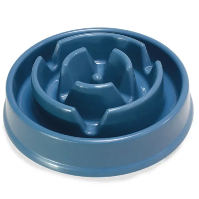 Comedero azul para perros y gatos SLOW - 20,5x5,8cm