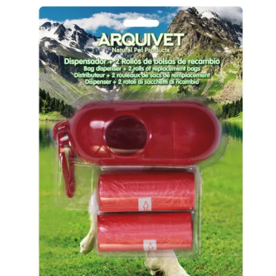 ARQUIVET Dispensador con 2 rollos bolsas recambio para perros