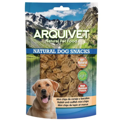 ARQUIVET Mini Chips de conejo y bacalao - 100gr