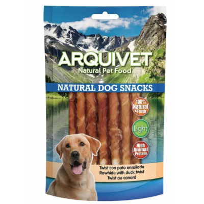 ARQUIVET Twist con pato enrollado snack dental para perros