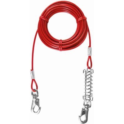 Cable plastificado con muelle 8 m.rojo