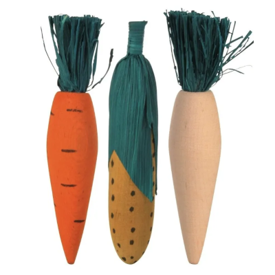 TRIXIE Hortalizas Madera para Roer, 3 uds