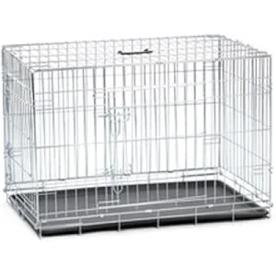 K&F Jaula plateada perro 2 puertas L 93x