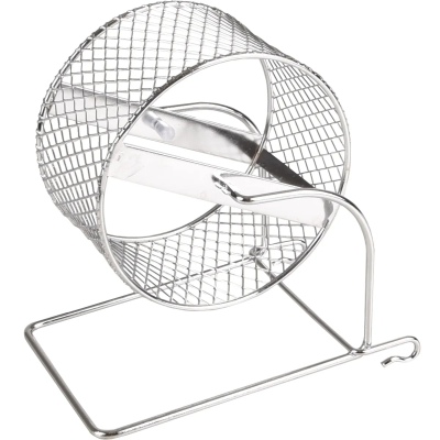 FLAMINGO Juguete Roedor Trota Rueda Metalica Cromado 15.2cm