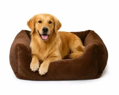 CHACON Cama Cuadrada Confort Pelo Marron para perros