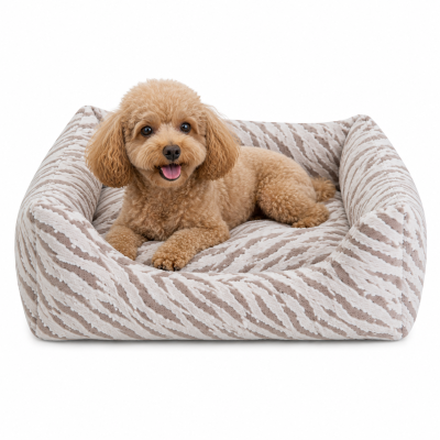 CHACON Cama Cuadrada Coralina Cebra Lila para perros