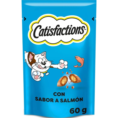 CATISFACTIONS Premios para Gatos Sabor Salmón Pack 6 × 60 g